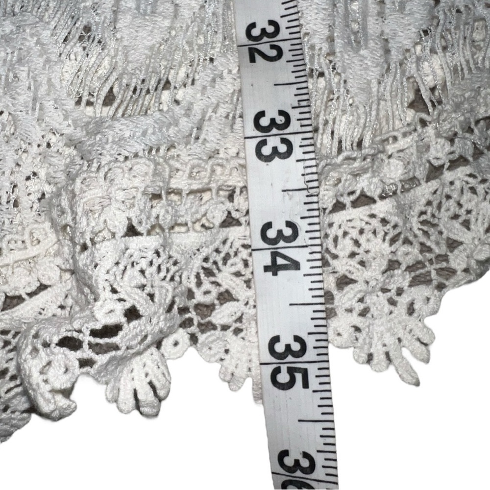 Versona Beautiful Boho Crochet Lace Ivory Cream Tie Tassels Dress Women’s Small - Picture 7 of 9
